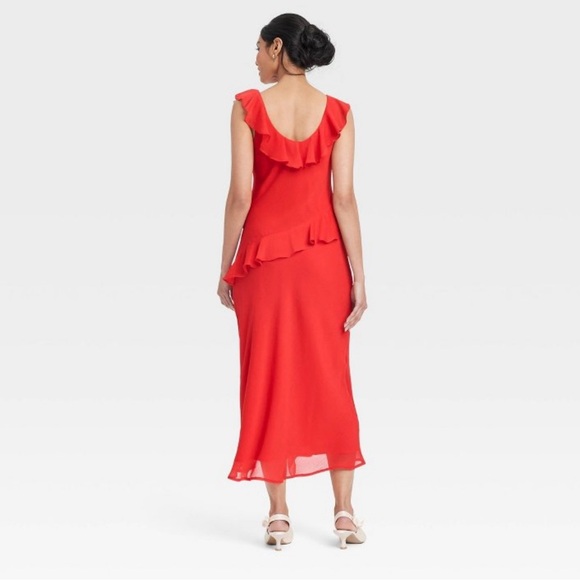 Red Ruffle Maxi Dress - Picture 2 of 2